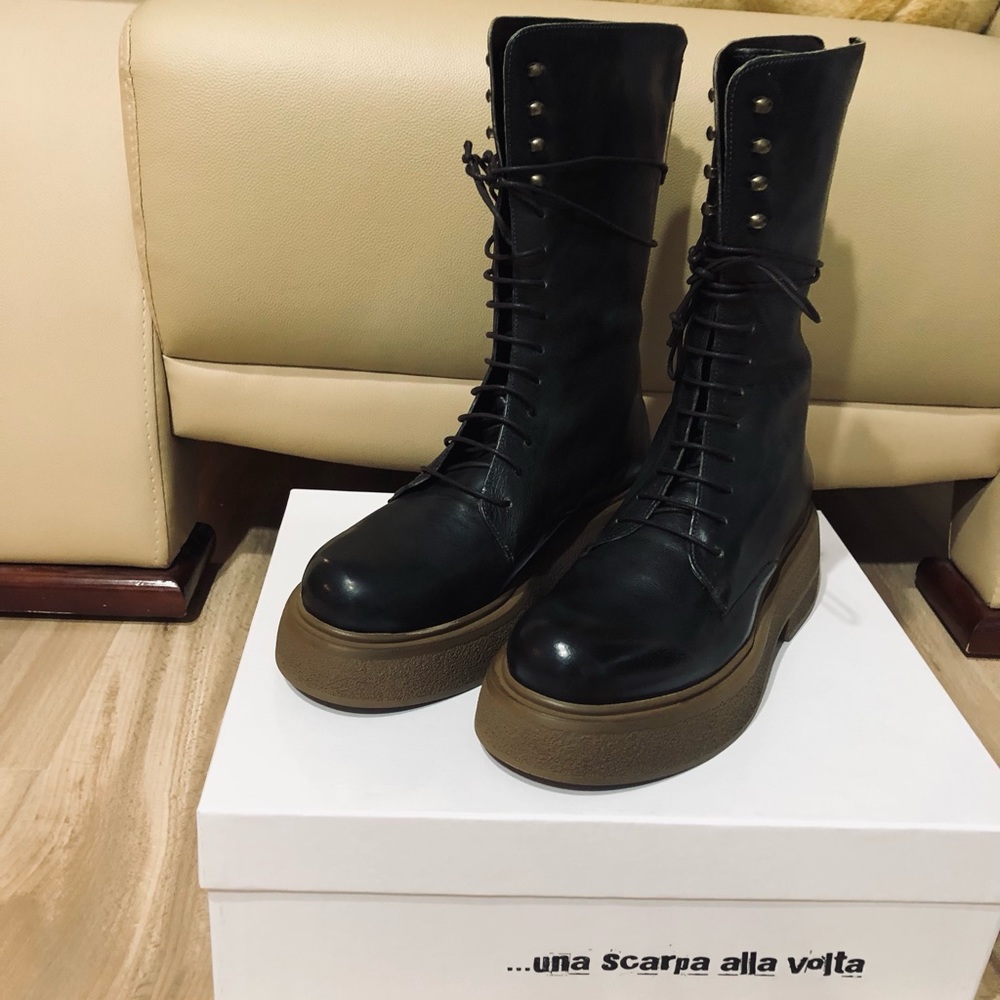 NEW 1725.A Steel Gray Leather Boots
